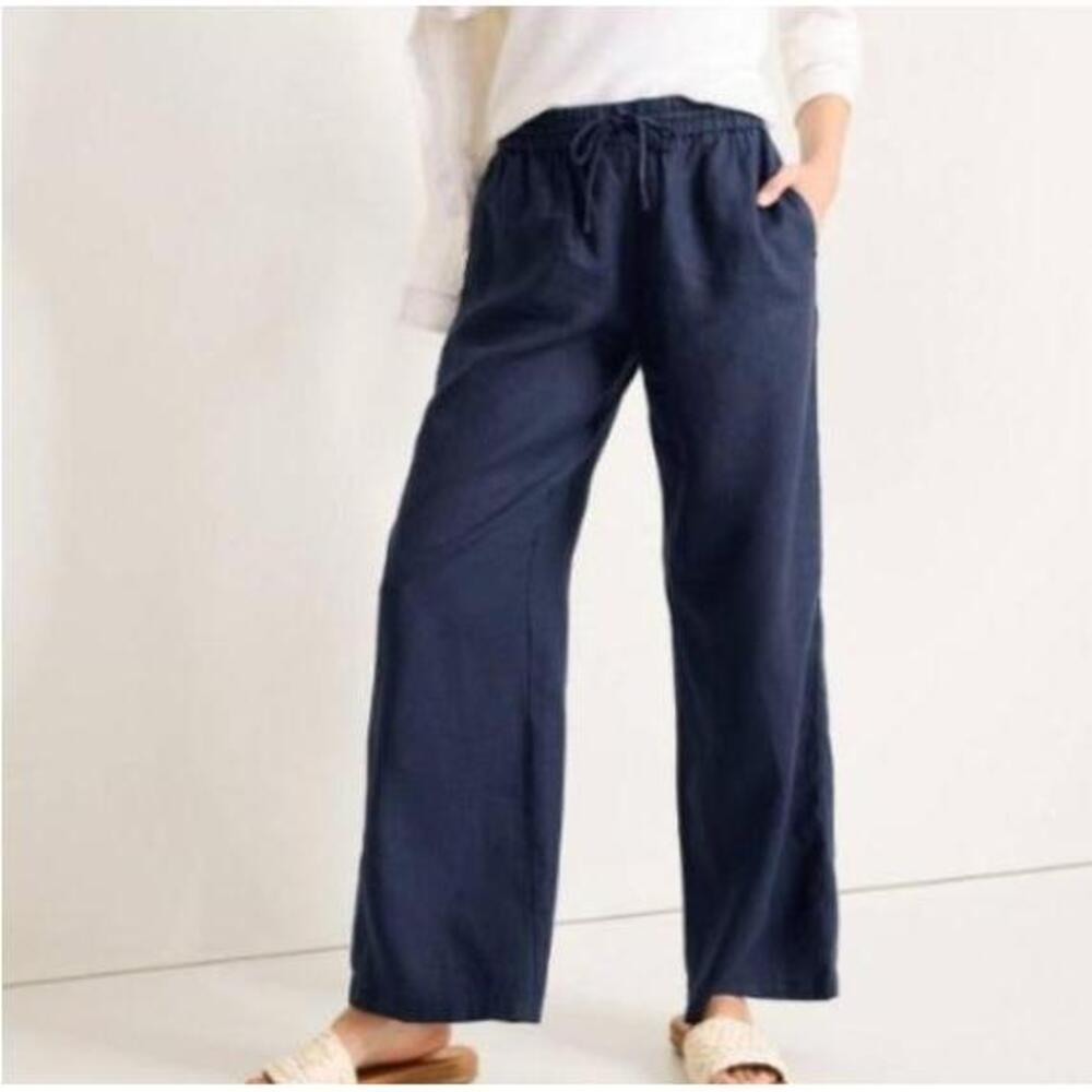 Vineyard Vines Navy Wide Leg Drawstring Pants